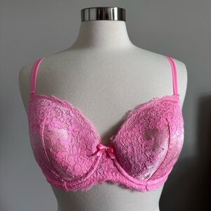 Victoria's Secret Bra Dream Angels Lined Demi Lace Pink 34DD